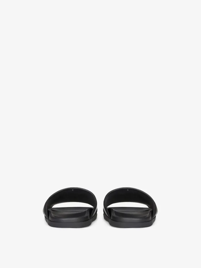 Givenchy G Plage Flat Sandals In Leather Black Men Slides and Sandals Givenchy G Plage Flat Sandals In Leather Black Men Slides and Sandals