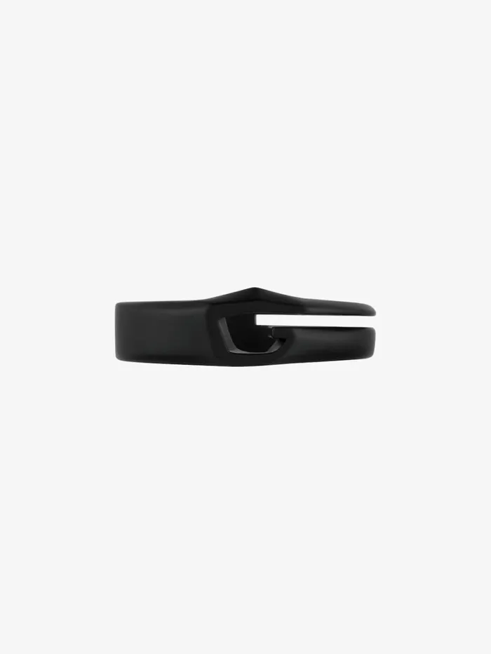 Givenchy Giv Cut Ring In Metal And Enamel Black Men Jewelry