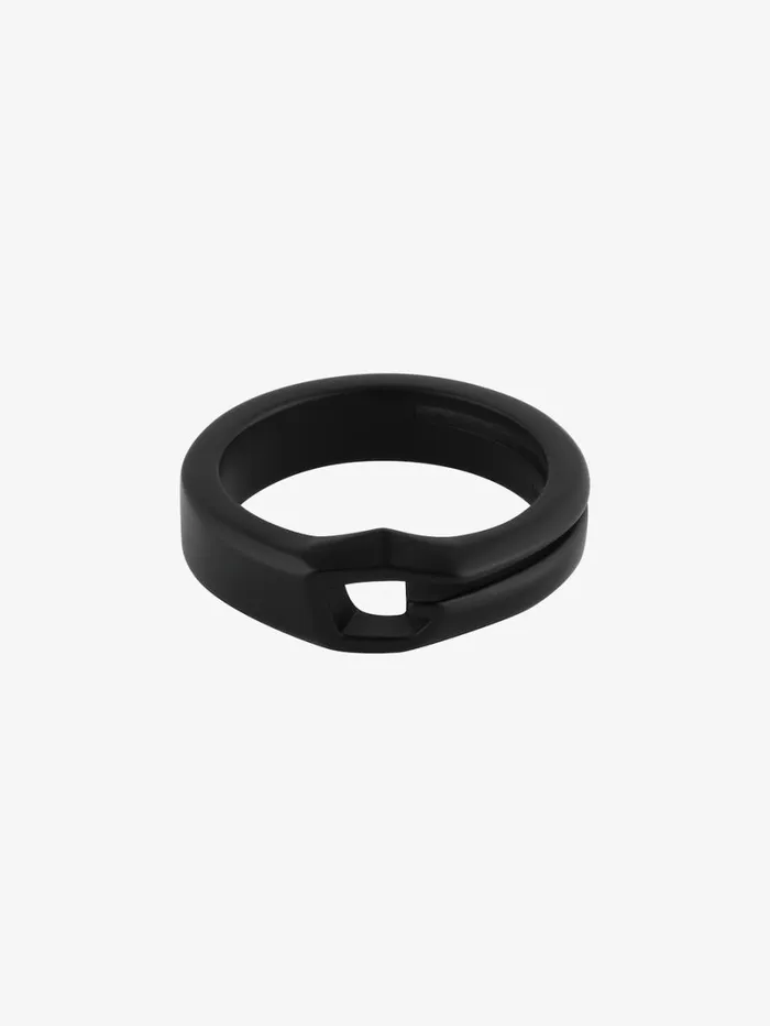 Givenchy Giv Cut Ring In Metal And Enamel Black Men Jewelry Givenchy Giv Cut Ring In Metal And Enamel Black Men Jewelry