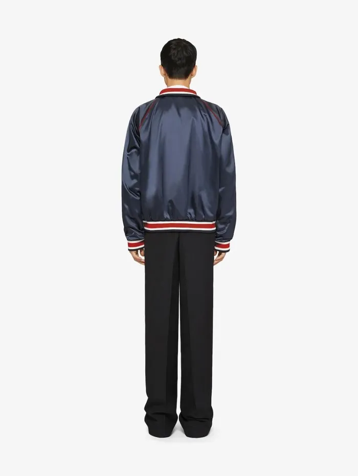 Givenchy GIVENCHY 1952 Shiny Bomber Jacket Night Blue Men Outerwear and Blousons