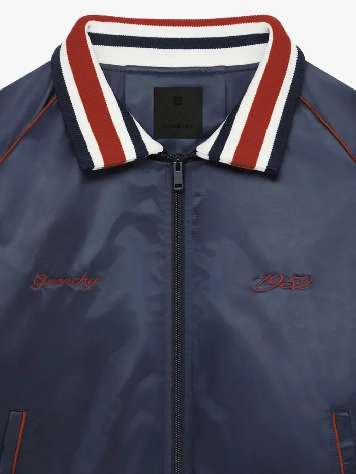 Givenchy GIVENCHY 1952 Shiny Bomber Jacket Night Blue Men Outerwear and Blousons