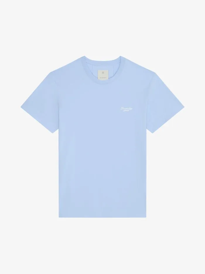 Givenchy GIVENCHY 1952 Slim Fit Tshirt In Cotton Baby Blue Men TShirts