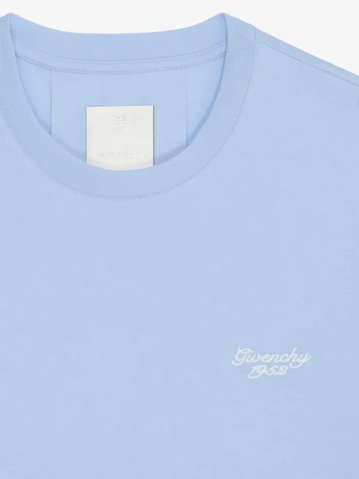 Givenchy GIVENCHY 1952 Slim Fit Tshirt In Cotton Baby Blue Men TShirts