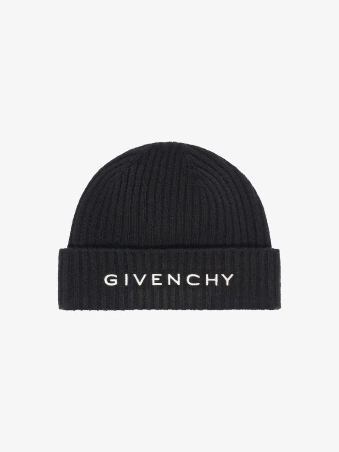 Givenchy GIVENCHY 4G Beanie In Wool And Cashmere Blackwhite Men Beanies and Caps
