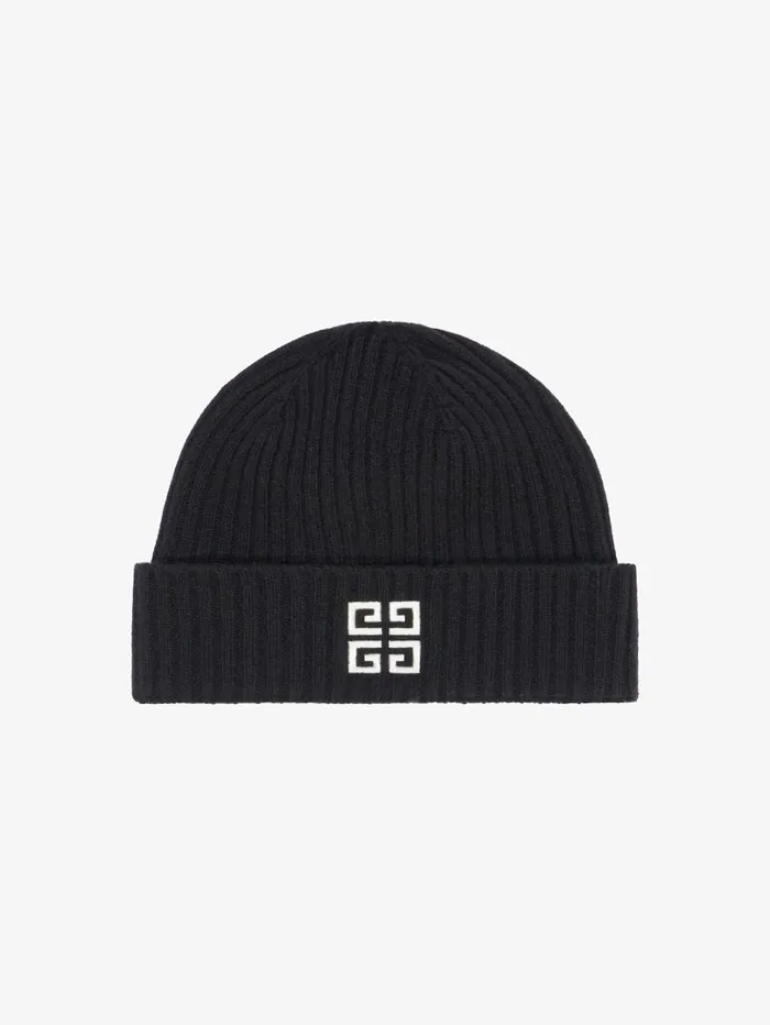 Givenchy GIVENCHY 4G Beanie In Wool And Cashmere Blackwhite Men Beanies and Caps Givenchy GIVENCHY 4G Beanie In Wool And Cashmere Blackwhite Men Beanies and Caps