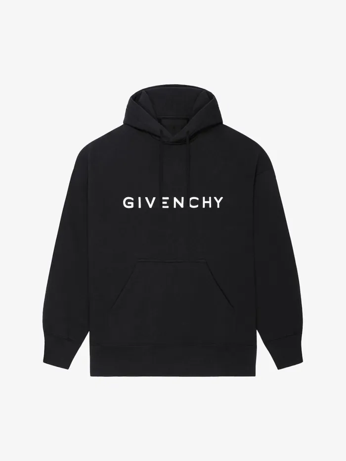 Givenchy GIVENCHY Archetype Slim Fit Hoodie In Fleece Black Men Sweatshirts and Hoodies