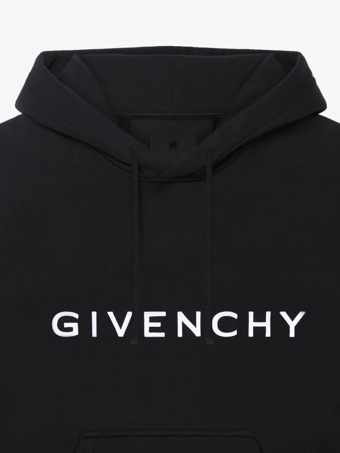 Givenchy GIVENCHY Archetype Slim Fit Hoodie In Fleece Black Men Sweatshirts and Hoodies