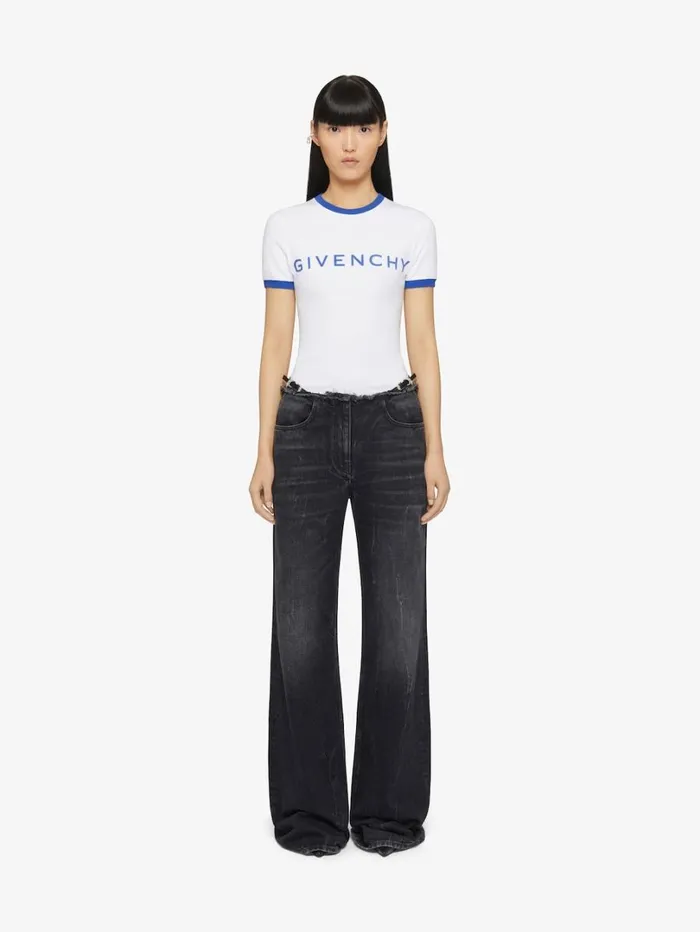 Givenchy GIVENCHY Archetype Slim Fit Tshirt In Cotton Optic Whiteblue Women TShirts