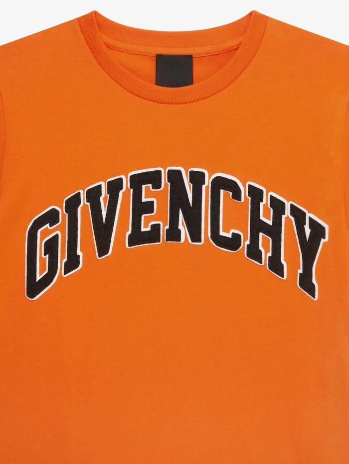 Givenchy GIVENCHY College Tshirt In Cotton Orange Men Boy 4 To 12 Years