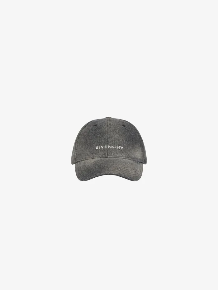 Givenchy GIVENCHY Embroidered Cap In Denim Black Women Beanies and Caps