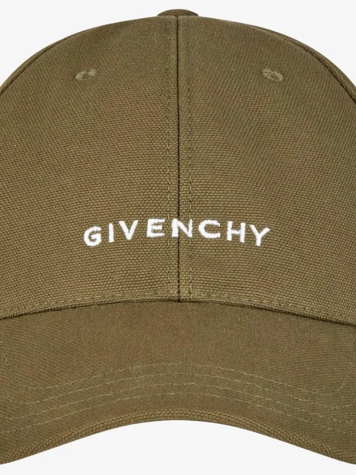 Givenchy GIVENCHY Embroidered Cap In Rip And Repair Cotton Dark Khaki Men Beanies and Caps Givenchy GIVENCHY Embroidered Cap In Rip And Repair Cotton Dark Khaki Men Beanies and Caps