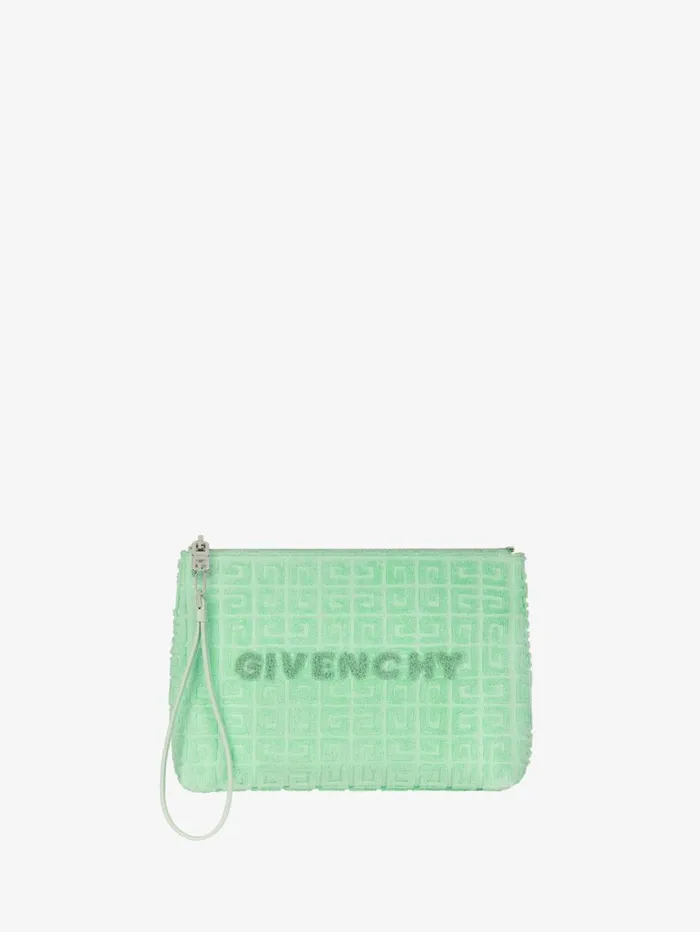 Givenchy GIVENCHY Travel Pouch In 4G Cotton Towelling Aqua Green Women Wallets and Card Holders Givenchy GIVENCHY Travel Pouch In 4G Cotton Towelling Aqua Green Women Wallets and Card Holders
