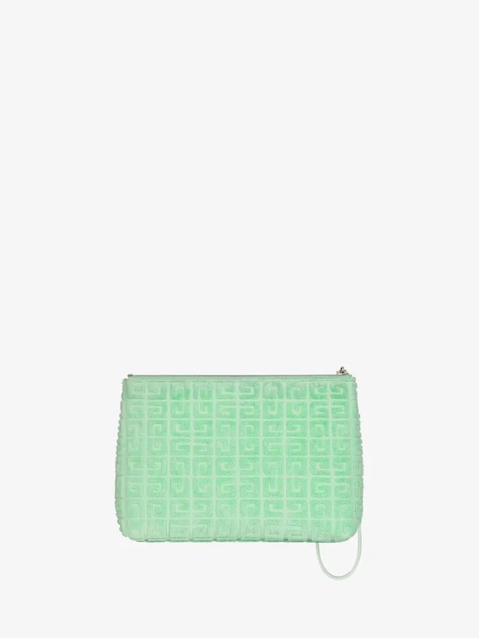 Givenchy GIVENCHY Travel Pouch In 4G Cotton Towelling Aqua Green Women Wallets and Card Holders Givenchy GIVENCHY Travel Pouch In 4G Cotton Towelling Aqua Green Women Wallets and Card Holders