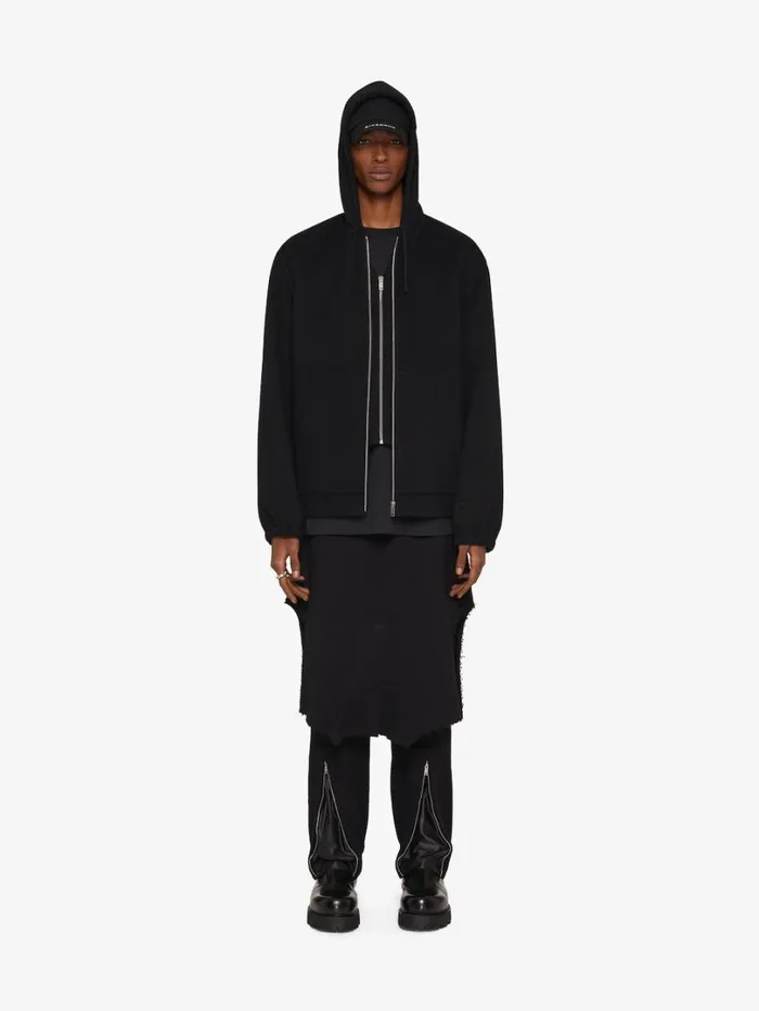 Givenchy Hoodie In Double Face Wool And Cashmere Black Men Sweatshirts and Hoodies