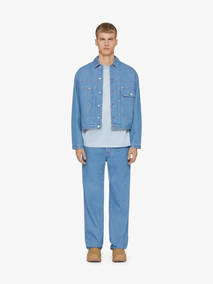 Givenchy Jacket In Denim Light Blue Men Outerwear and Blousons