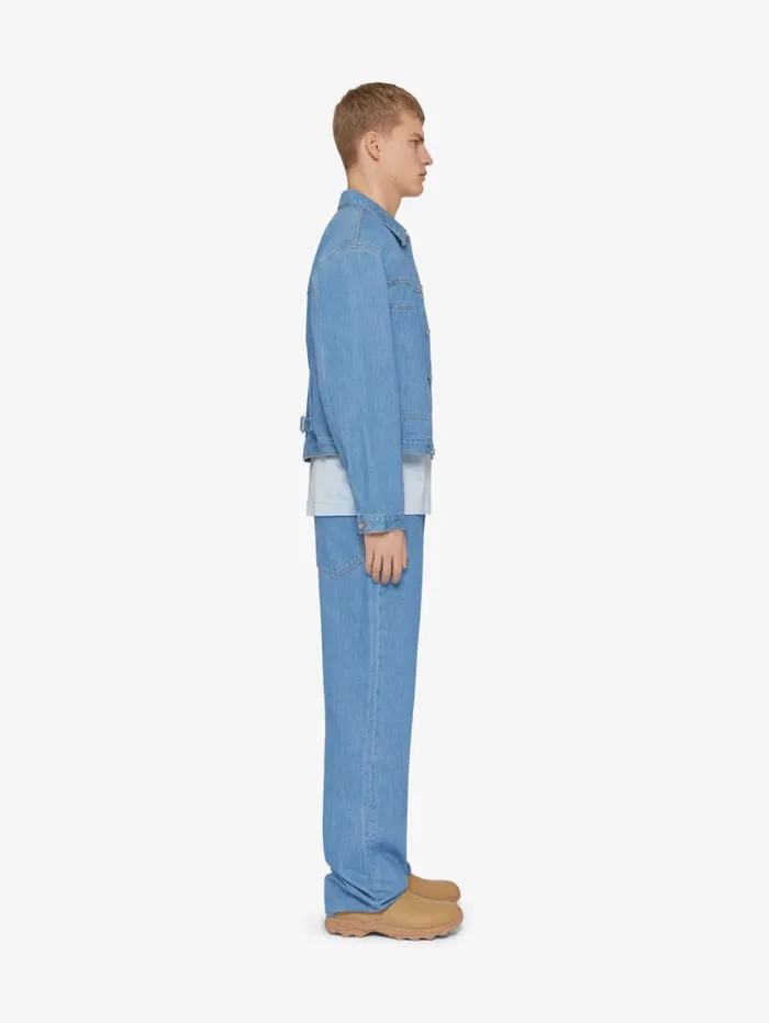 Givenchy Jacket In Denim Light Blue Men Outerwear and Blousons