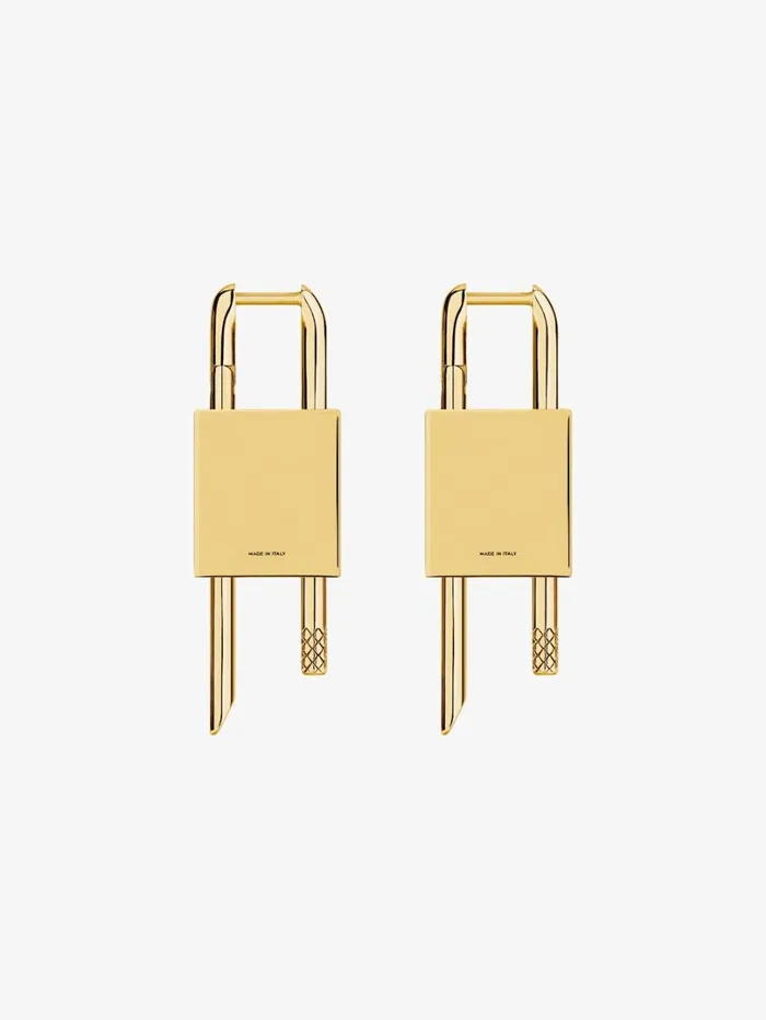 Givenchy Lock Earrings In Metal Golden Yellow Women Jewelry Givenchy Lock Earrings In Metal Golden Yellow Women Jewelry