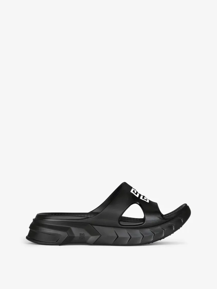 Givenchy Marshmallow Flat Sandals In Rubber Black Men Slides and Sandals