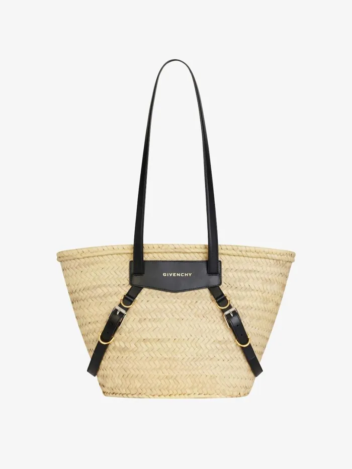 Givenchy Medium Voyou Basket Bag In Raffia Black Women Shoulder Bags