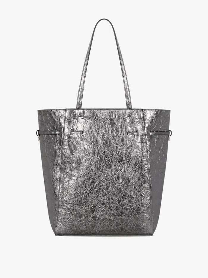 Givenchy Medium Voyou Tote Bag In Laminated Leather Silvery Grey Women Shoulder Bags Givenchy Medium Voyou Tote Bag In Laminated Leather Silvery Grey Women Shoulder Bags