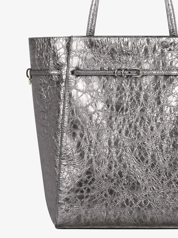 Givenchy Medium Voyou Tote Bag In Laminated Leather Silvery Grey Women Shoulder Bags Givenchy Medium Voyou Tote Bag In Laminated Leather Silvery Grey Women Shoulder Bags