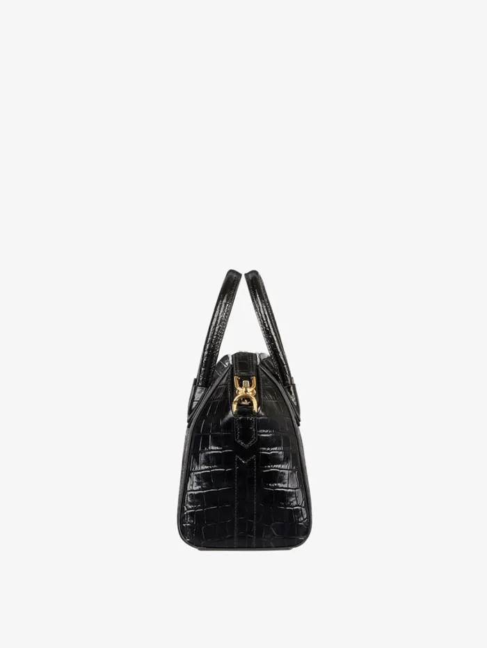Givenchy Mini Antigona Bag In Crocodile Effect Leather Black Women Crossbody Bags Givenchy Mini Antigona Bag In Crocodile Effect Leather Black Women Crossbody Bags