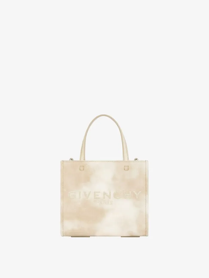 Givenchy Mini GTote Shopping Bag In Tie And Dye Canvas Dusty Golden Women Tote Bags Givenchy Mini GTote Shopping Bag In Tie And Dye Canvas Dusty Golden Women Tote Bags