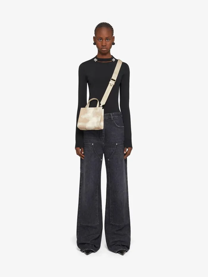 Givenchy Mini GTote Shopping Bag In Tie And Dye Canvas Dusty Golden Women Tote Bags Givenchy Mini GTote Shopping Bag In Tie And Dye Canvas Dusty Golden Women Tote Bags