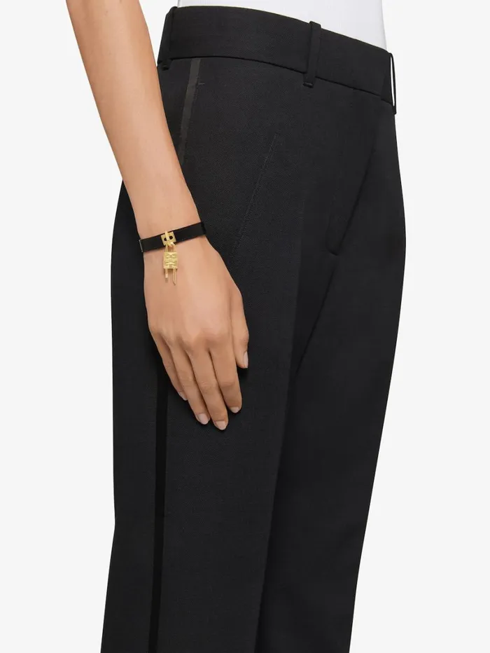 Givenchy Mini Lock Bracelet In Metal And Leather Blackgolden Women Jewelry Givenchy Mini Lock Bracelet In Metal And Leather Blackgolden Women Jewelry