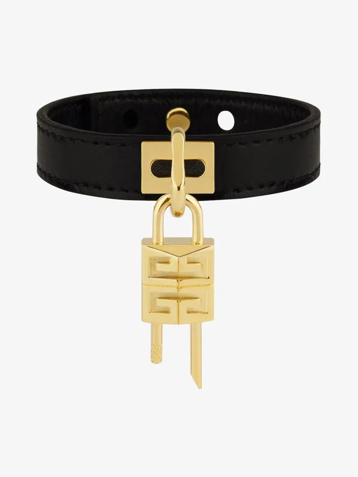 Givenchy Mini Lock Bracelet In Metal And Leather Blackgolden Women Jewelry Givenchy Mini Lock Bracelet In Metal And Leather Blackgolden Women Jewelry