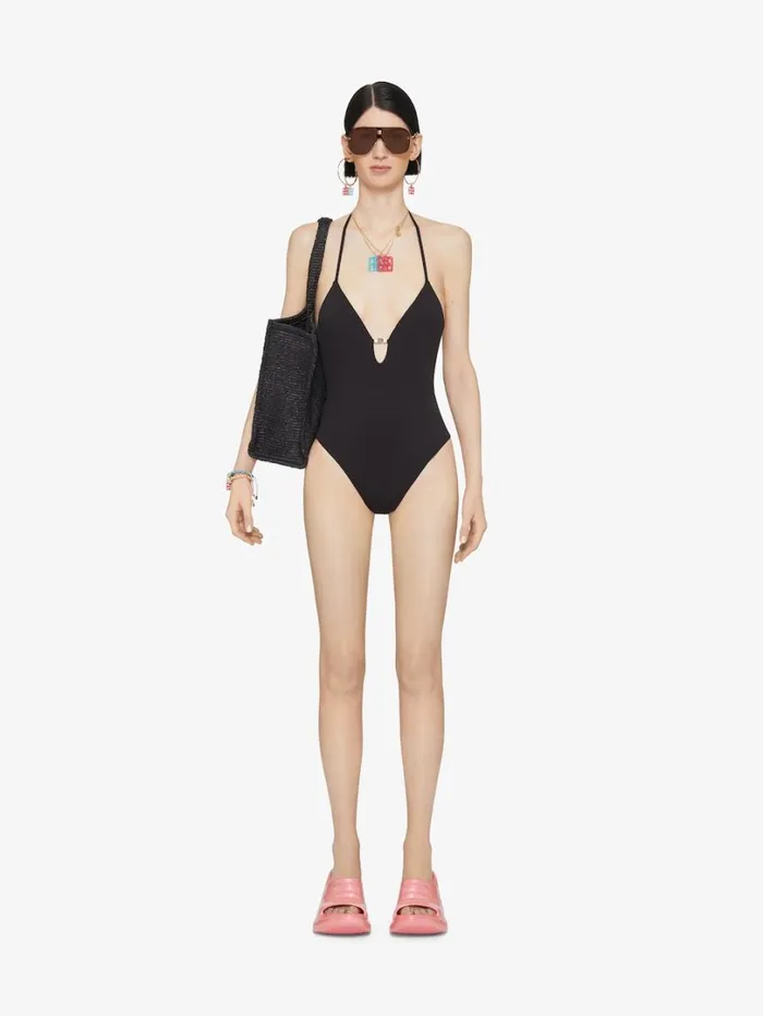 Givenchy Onepiece 4G Swimsuit With Pearls Black Women Swimwear