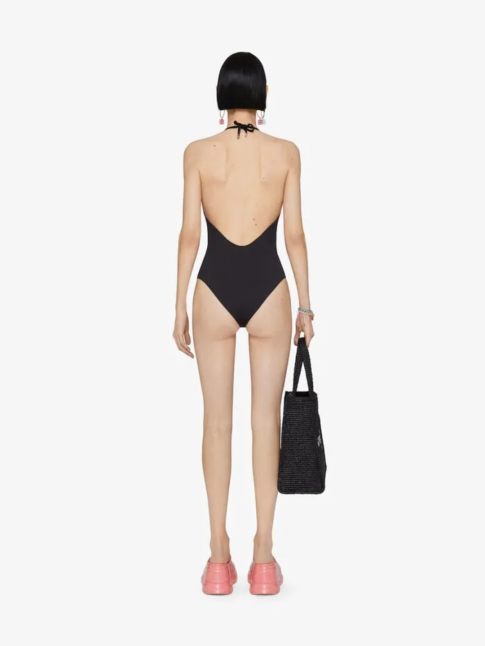 Givenchy Onepiece 4G Swimsuit With Pearls Black Women Swimwear