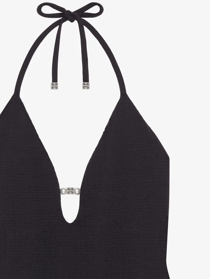 Givenchy Onepiece 4G Swimsuit With Pearls Black Women Swimwear