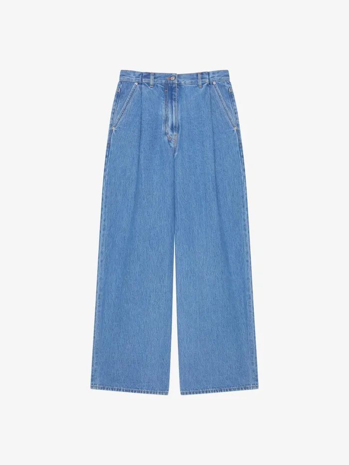 Givenchy Oversized Jeans In Denim Deep Blue Women Pants and Shorts Givenchy Oversized Jeans In Denim Deep Blue Women Pants and Shorts