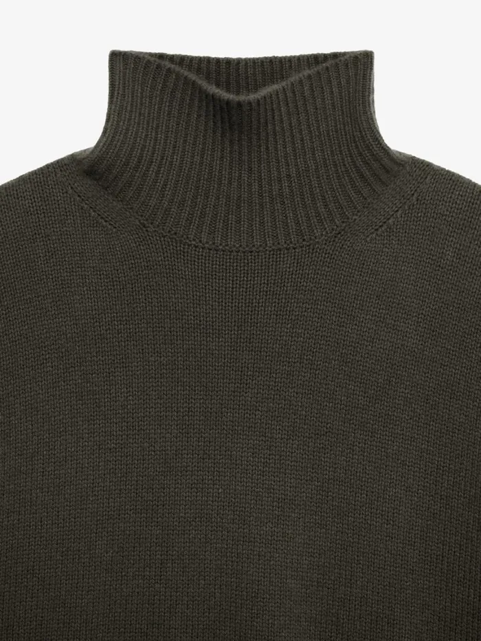 Givenchy Oversized Turtleneck Sweater In Cashmere Military Green Men Knitwear