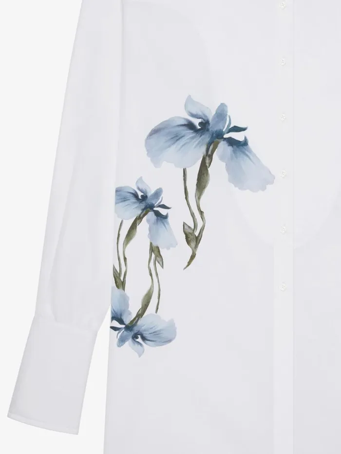 Givenchy Printed Shirt In Poplin White Women Tops and Shirts