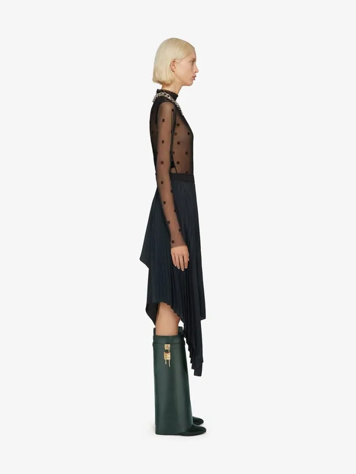 Givenchy Shark Lock Boots In Leather Green Forest Women Shark Lock Givenchy Shark Lock Boots In Leather Green Forest Women Shark Lock