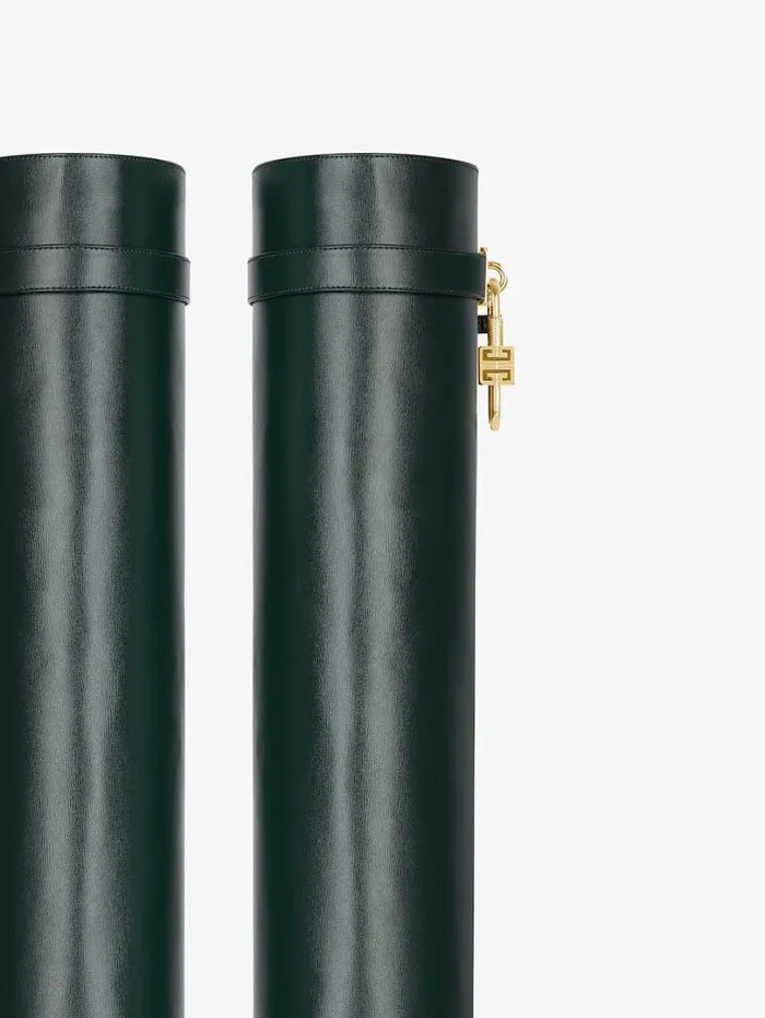 Givenchy Shark Lock Boots In Leather Green Forest Women Shark Lock Givenchy Shark Lock Boots In Leather Green Forest Women Shark Lock