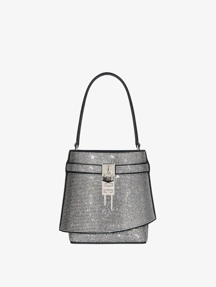 Givenchy Shark Lock Bucket Bag In Leather With Strass Black Women Crossbody Bags Givenchy Shark Lock Bucket Bag In Leather With Strass Black Women Crossbody Bags