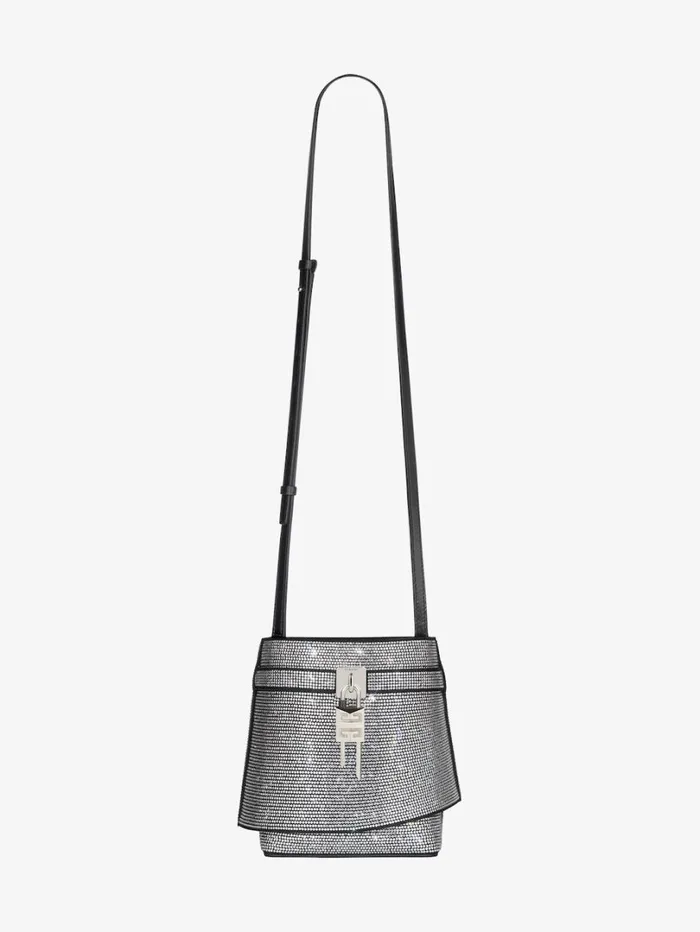 Givenchy Shark Lock Bucket Bag In Leather With Strass Black Women Crossbody Bags Givenchy Shark Lock Bucket Bag In Leather With Strass Black Women Crossbody Bags