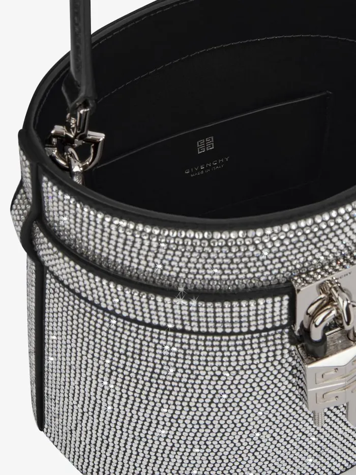 Givenchy Shark Lock Bucket Bag In Leather With Strass Black Women Crossbody Bags Givenchy Shark Lock Bucket Bag In Leather With Strass Black Women Crossbody Bags