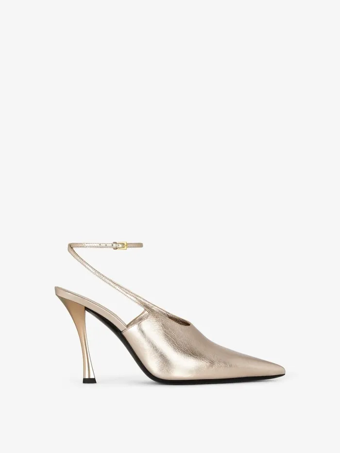 Givenchy Show Slingbacks In Laminated Leather Dusty Golden Women Heels