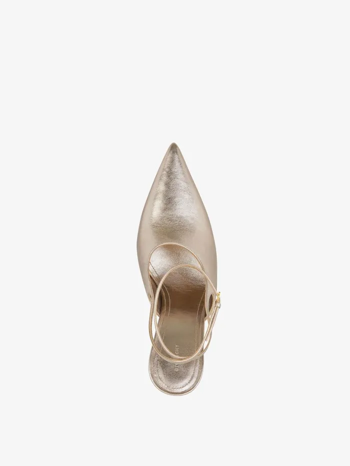 Givenchy Show Slingbacks In Laminated Leather Dusty Golden Women Heels Givenchy Show Slingbacks In Laminated Leather Dusty Golden Women Heels