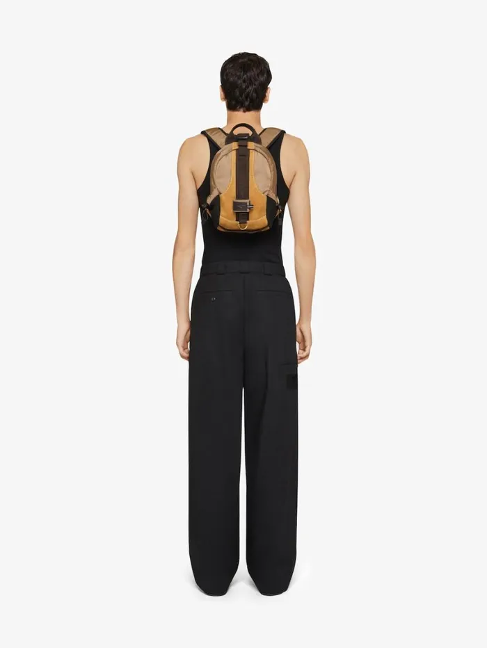 Givenchy Small GTrail Backpack In Nubuck And Canvas Brown Men Backpacks Givenchy Small GTrail Backpack In Nubuck And Canvas Brown Men Backpacks