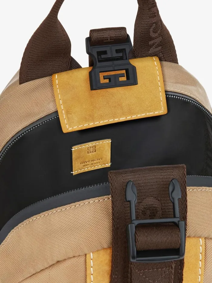 Givenchy Small GTrail Backpack In Nubuck And Canvas Brown Men Backpacks Givenchy Small GTrail Backpack In Nubuck And Canvas Brown Men Backpacks