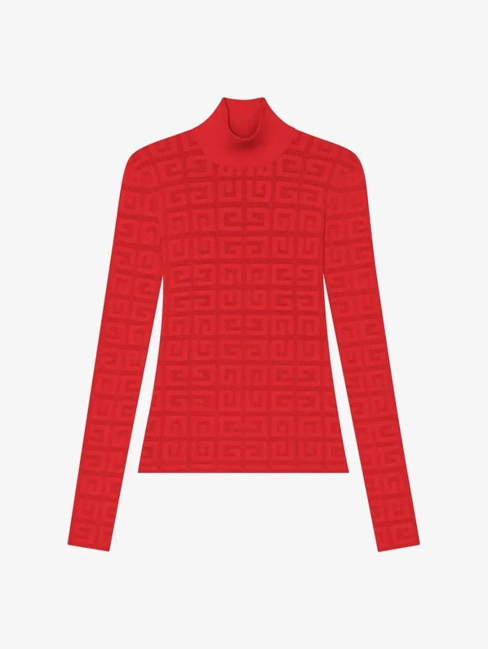 Givenchy Sweater In 4G Jacquard Red Women Knitwear