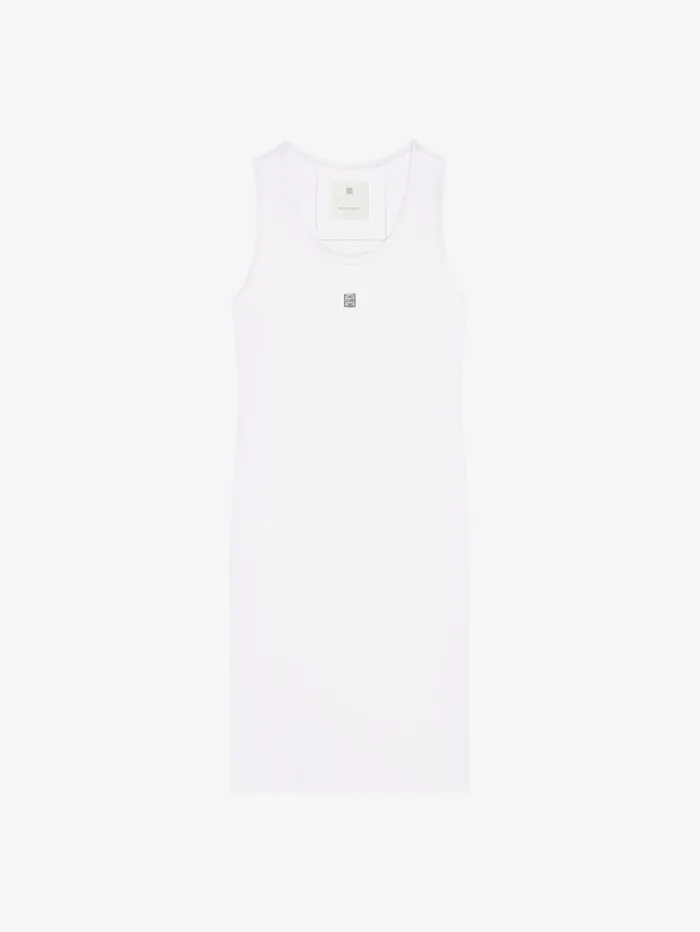 Givenchy Tank Dress In Cotton With 4G Detail White Women Dresses
