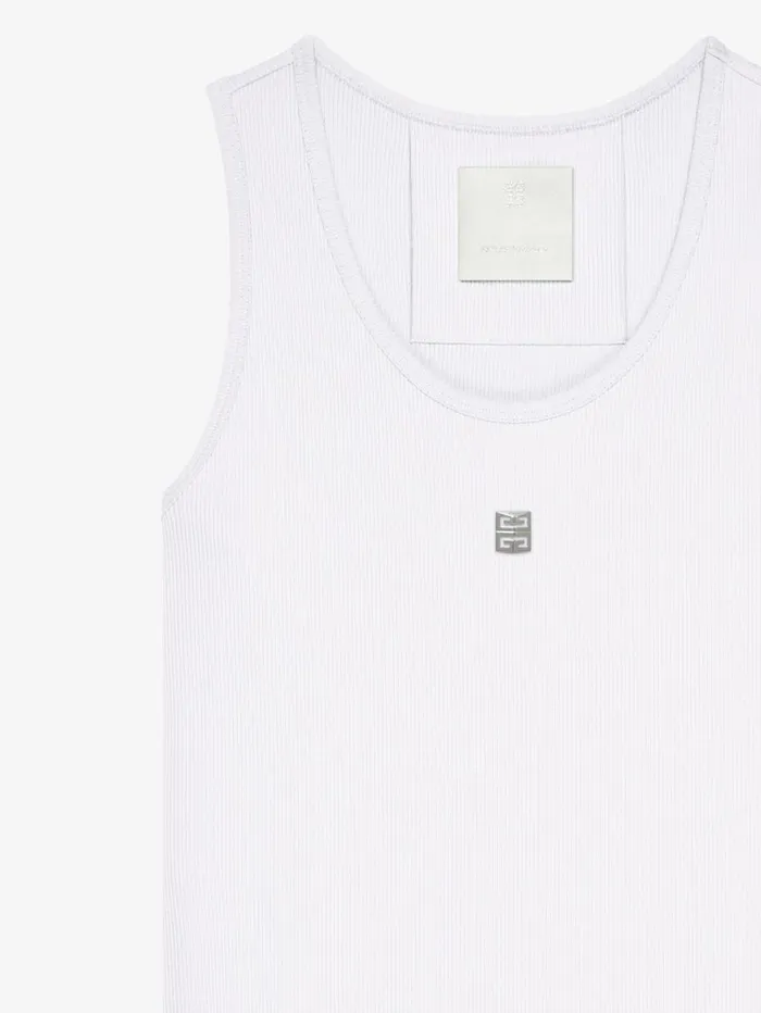 Givenchy Tank Dress In Cotton With 4G Detail White Women Dresses