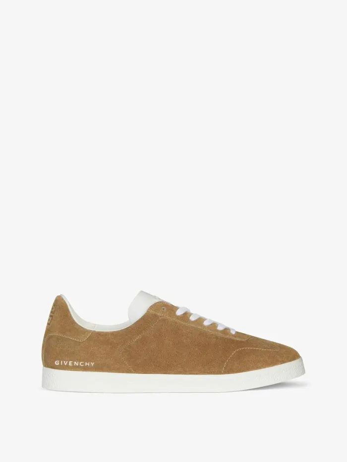 Givenchy Town Sneakers In Suede Light Brown Men Sneakers