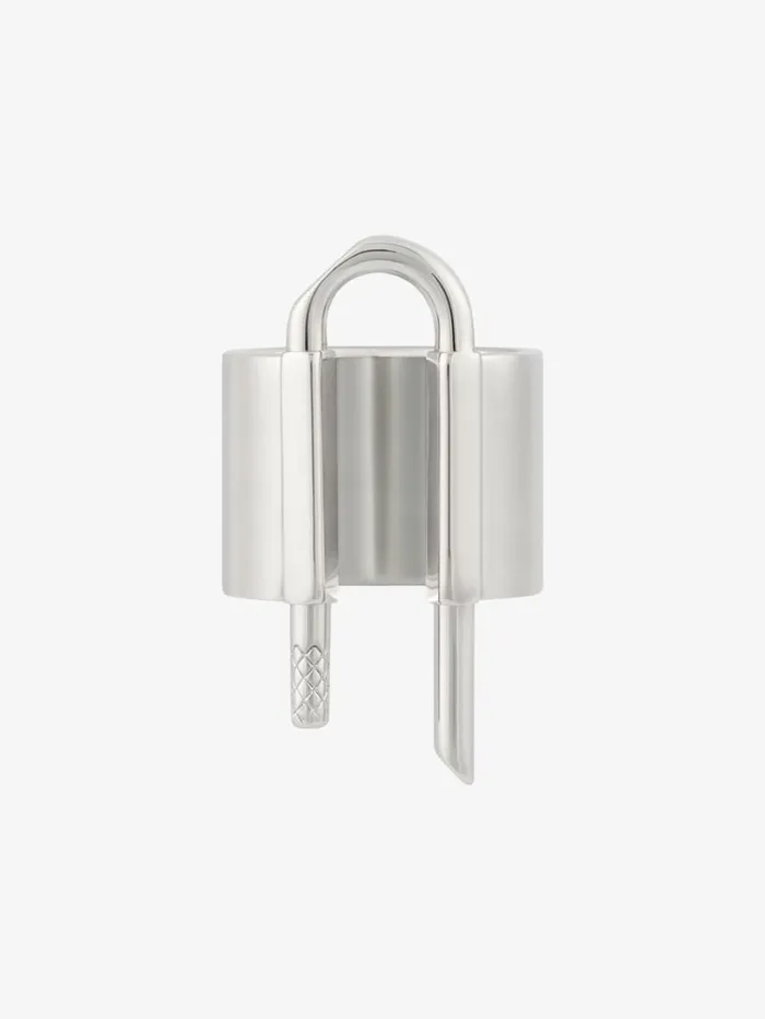 Givenchy U Lock Ring In Metal Silvery WomenMen Jewelry